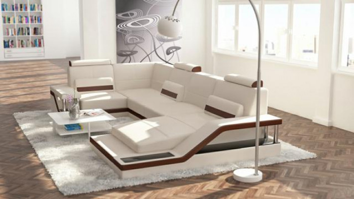 Living room sofa with USB upholstery corner sofa suite textile fabric leather sofas