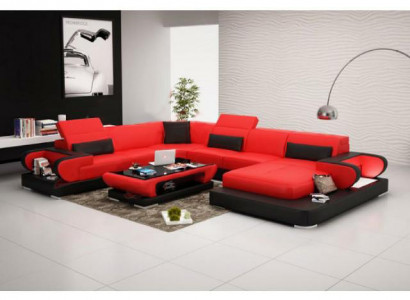 Leather sofa upholstery seating couch set corner sofa sofa couch living landscape Detmold
