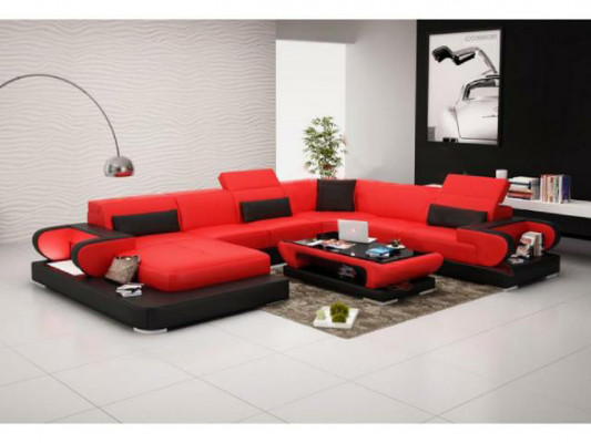 Leather sofa upholstery seating couch set corner sofa sofa couch living landscape Detmold