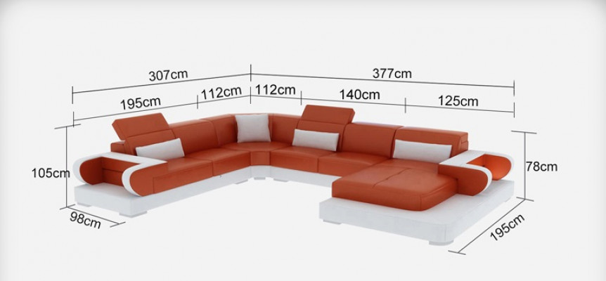 Living couch leather sofa landscape upholstery suite corner sofas seating sets new