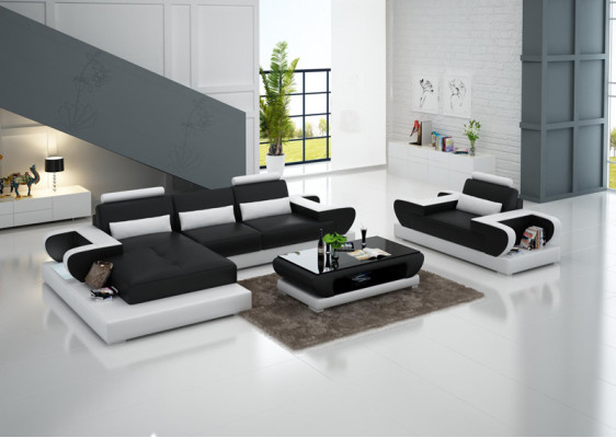 Design XXL Big Sofa Corner Sofa Leather Sofa Couch Upholstered Corner Living Landscape G8003E