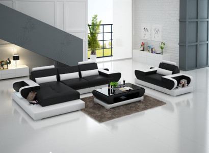 Design XXL Big Sofa Corner Sofa Leather Sofa Couch Upholstered Corner Living Landscape G8003E