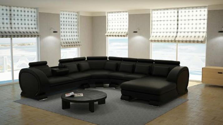 Corner sofa sofa living landscape couch leather sofas corner suite Vigo-K U shape new