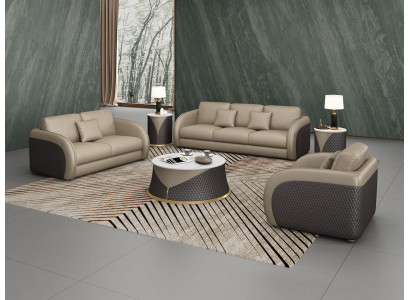 Leather Designer Sofa Set Upholstery 6-piece Set Sofas Coffee Table