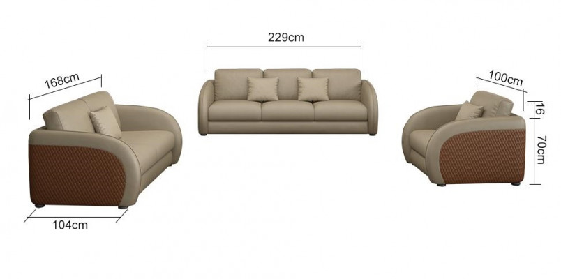 Leather Designer Sofa Set Upholstery 6-piece Set Sofas Coffee Table