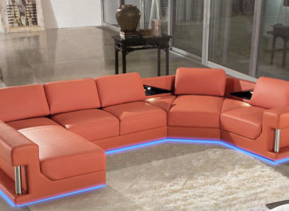 Leather sofa couch living landscape corner sofa corner set design modern sofa A1131