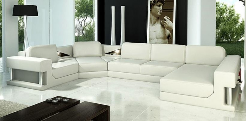 Leather sofa couch living landscape corner sofa corner set design modern sofa A1131