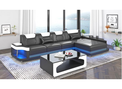 Sectional sofa L-shape upholstery leather living landscape couches sofas corner luxury furniture new