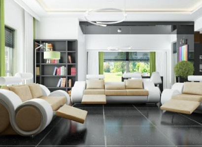 Sofa Set Upholstered Sofa Couch Leather Suite Living Landscape 3+2+1 Textile BER