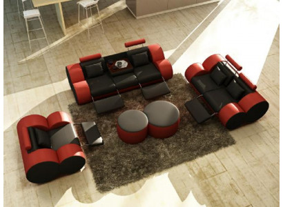 Leather Sofa 3+2+1 Seater with USB Relax Couch Sofa Set Upholstered Set MADRID