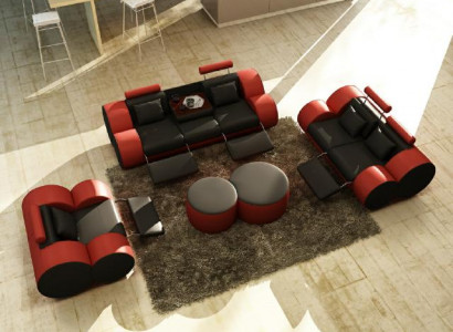 Leather Sofa 3+2+1 Seater with USB Relax Couch Sofa Set Upholstered Set MADRID