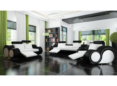 Sofa set + USB upholstery 3+2+1 sofa suite designer lounge relax upholstery set