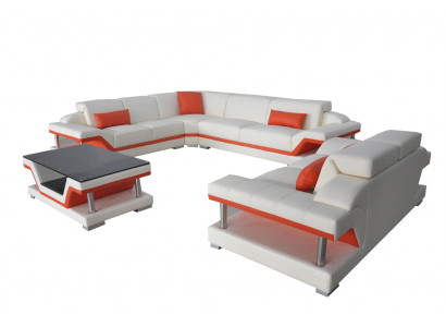Corner sofa upholstery couch seat corner leather set living landscape modern