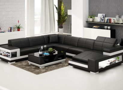 Leather sofa couch living landscape corner sofa corner suite design modern sofa G8017