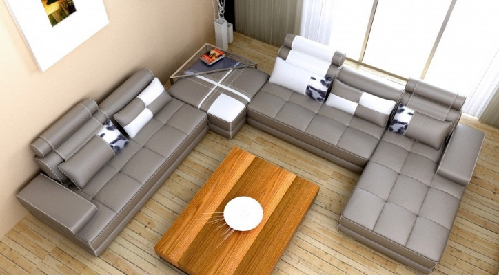 Corner sofa, sofa, couch, living area, leather sofa XXL, designer sofas, Wolfhagen
