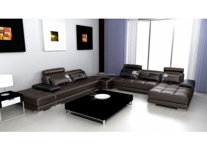 Corner sofa couch living landscape leather sofa XXL designer sofas