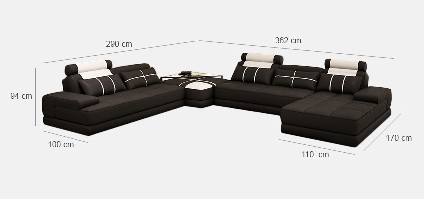 Corner sofa couch living landscape leather sofa XXL designer sofas