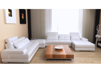 Sectional sofa couch living area leather sofa XXL designer sofas Wolfhagen white