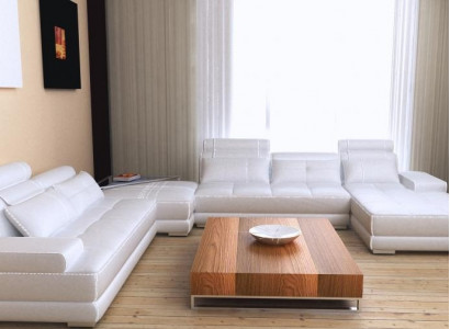 Sectional sofa couch living area leather sofa XXL designer sofas Wolfhagen white