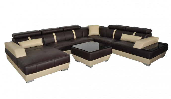 Leather sofa living landscape corner set design modern sofa decorative U-shape