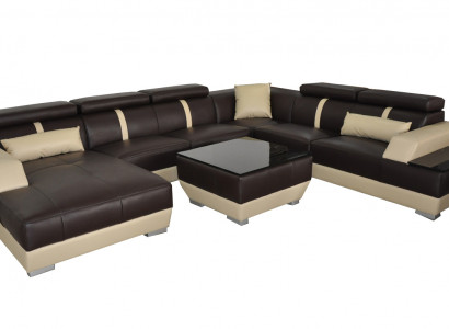 Leather sofa living landscape corner set design modern sofa decorative U-shape