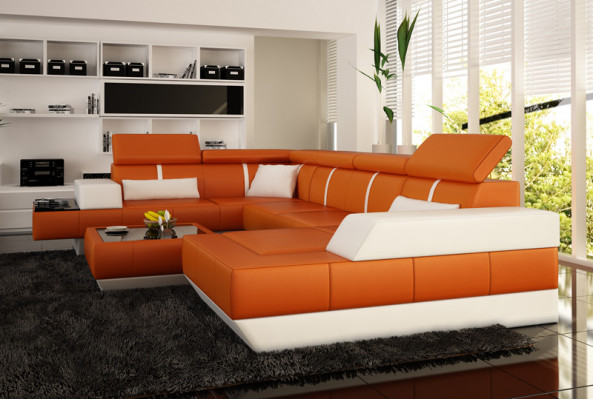 Leather sofa + USB sofa corner sofa sectional leather couch upholstery corner NEW living landscape