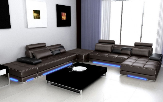 Leather sofa couch living landscape corner sofa corner set design modern sofa + USB new
