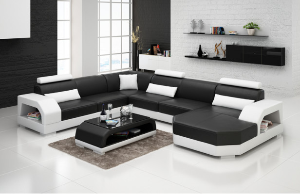Leather sofa couch living area corner sofa corner set modern design sofa with USB