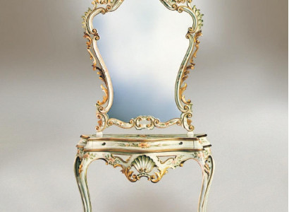 Console table mirror sideboard set wood Italian furniture style Elisa 2-piece new