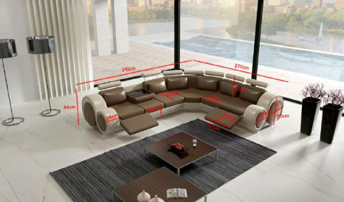 TEXTILE SOFA with USB DESIGNER SOFA SUITE LEATHER CORNER SOFA LIVING AREA CORNER NEW
