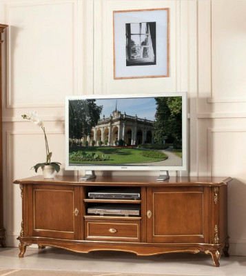 TV Sideboard RTV Living Room Design Shelf Brown Wood Shelves Lowboard Italy New