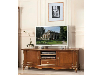TV Sideboard RTV Living Room Design Shelf Brown Wood Shelves Lowboard Italy New
