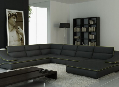 Leather sofa couch living landscape corner sofa corner suite design modern sofa