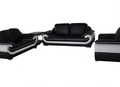 Sofa Couch Seat Complete Group Set Leather Suite 3+2+1 Set + USB New Upholstery