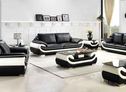 Upholstered Sofa Set + USB Set 3+2+1 Leather Couches Sofas Suite Seat T777