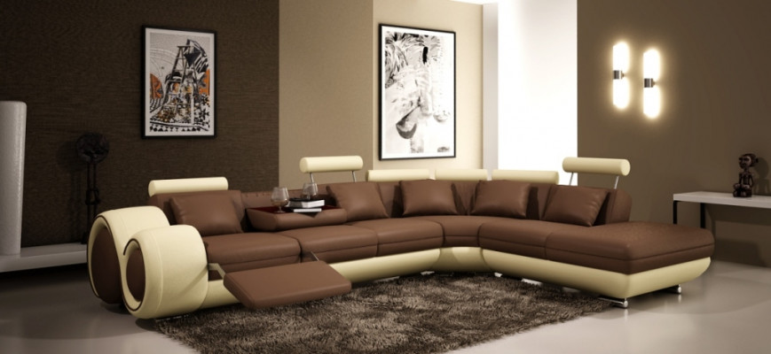 Leather sofa couch living landscape corner sofa corner set design modern sofa A1163C