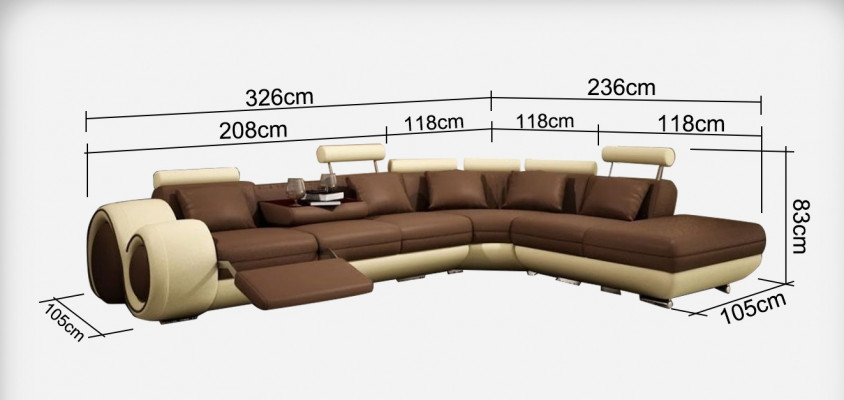 Leather sofa couch living landscape corner sofa corner set design modern sofa A1163C