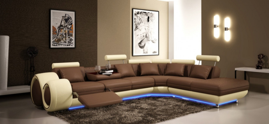 Leather sofa couch living landscape corner sofa corner set design modern sofa A1163C