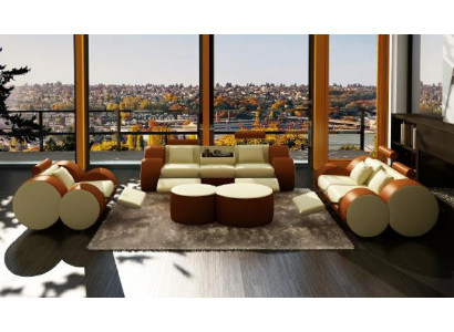 Leather Sofa 3+2+1 With USB Relax Couch Sofa Set Living Room Set Upholstered Set