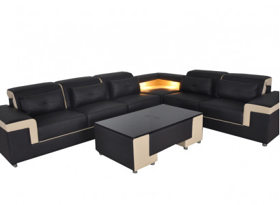 Corner Leather Modern XXL Couch Living Landscape Sofas Sofa L Shape B2021 Table