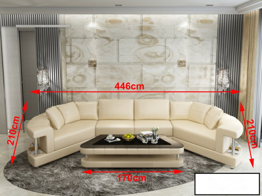Trapezoidal Shape Living Landscape Round Corner Sofa Sofa Round Couch Upholstery U Form + USB