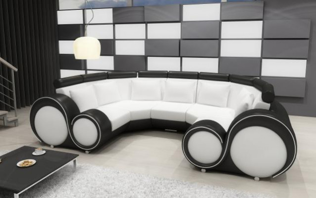 XXL Living Landscape Design Upholstered Suite Corner Sofa with USB Big Sofa New Couch