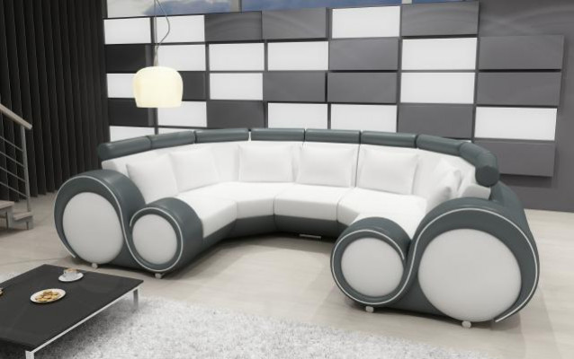 XXL living landscape leather sofa with USB design upholstery set corner sofa big