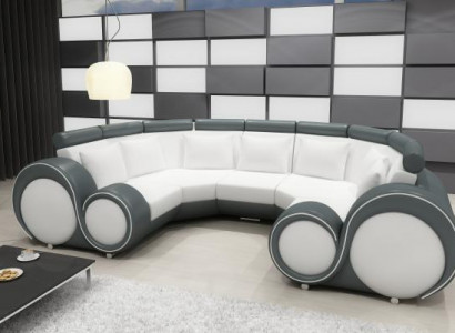 XXL living landscape leather sofa with USB design upholstery set corner sofa big