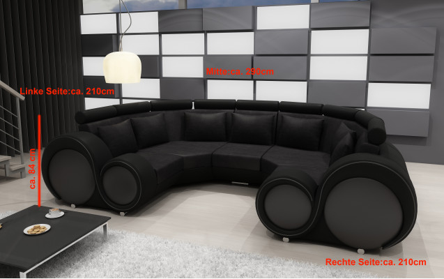 Corner sofa + USB living area U-shape textile big XXL corner sofa fabric textile sofa new