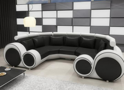 XXL Living Room Landscape Leather Sofa Design Upholstery Suite Couch Corner Sofa Big Sofa +USB