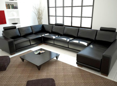 Leather Sofa Couch Living Landscape Corner Sofa Corner Set Design Modern A1121