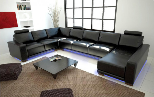Leather Sofa Couch Living Landscape Corner Sofa Corner Set Design Modern A1121