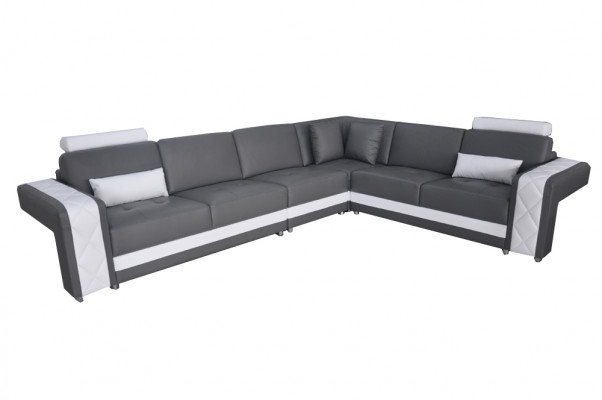 Leather sofa with USB, living area corner set, design, modern sofa L-shape L6010B