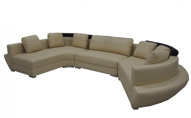 Round corner sofa couch upholstery XXL big round lounging living landscape U shape A1137